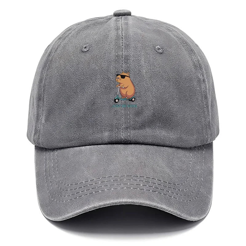 Capybara Cartoon Washed Cotton Baseball Cap For Men Women