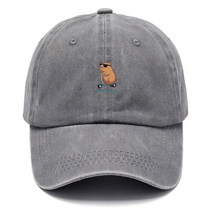 Capybara Cartoon Washed Cotton Baseball Cap For Men Women
