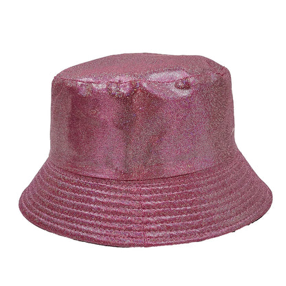 Colorful Shiny Leather Two Sided Fisherman Hat Women's and Men's