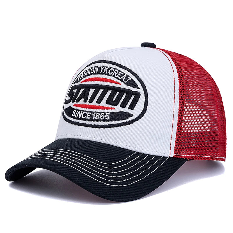 Unisex Baseball Cap Classic Station Letter Pattern Mesh Cap Men And Women