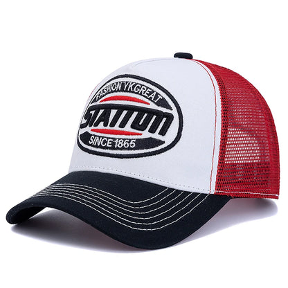 Unisex Baseball Cap Classic Station Letter Pattern Mesh Cap Men And Women