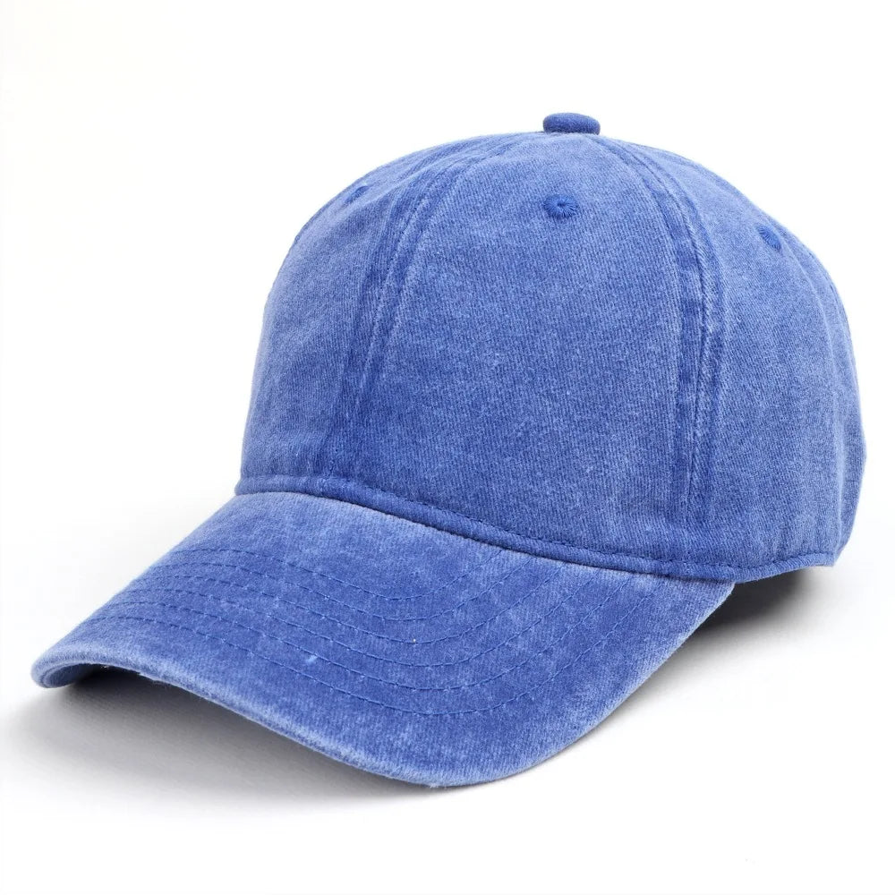 Vintage Wash Cotton Baseball Cap Unisex Plain Soft Crown Sun Visor Dad Hat