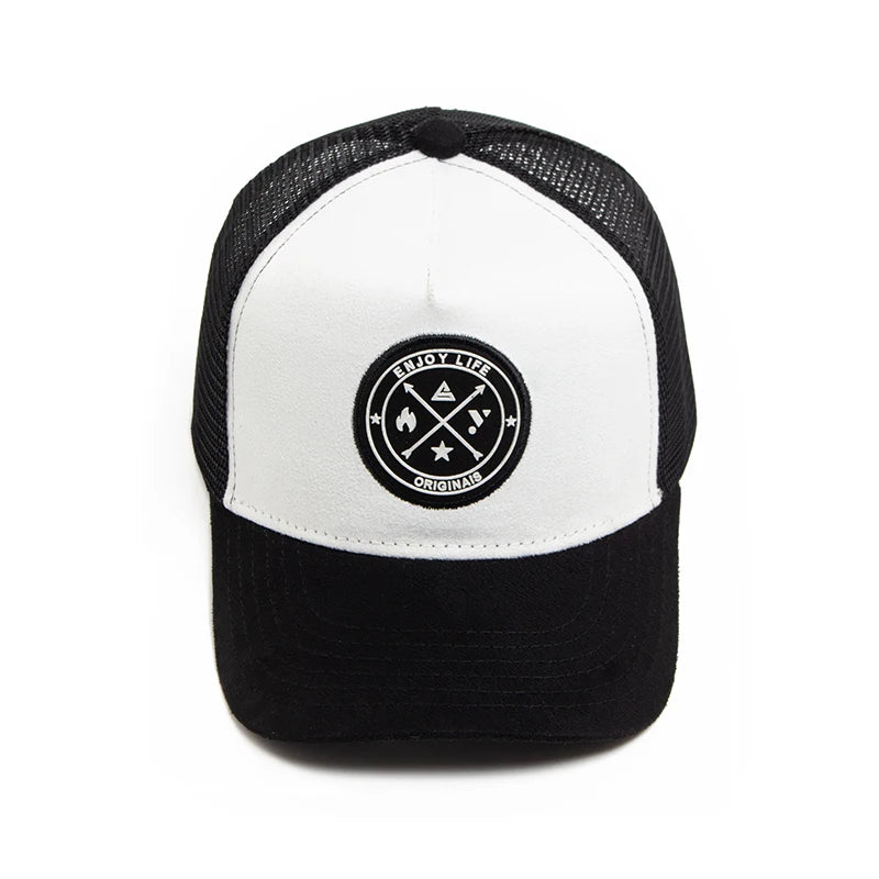 Circular leather label Summer Men Mesh Baseball Cap For Women