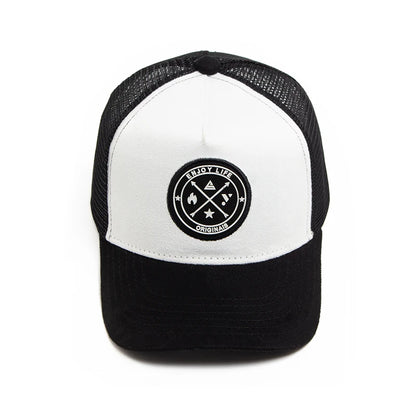 Circular leather label Summer Men Mesh Baseball Cap For Women