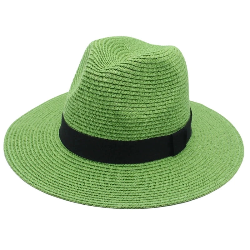 Spring And Summer Hot Selling Panama Straw Hat Square Black Ribbon Korean Style Hat
