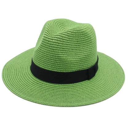 Spring And Summer Hot Selling Panama Straw Hat Square Black Ribbon Korean Style Hat