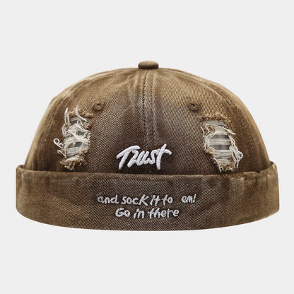 Vintage Distressed Ripped American Skullcap