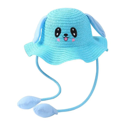 Wide Brim Rabbit Straw Hats Breathable Sunscreen Children's Hats