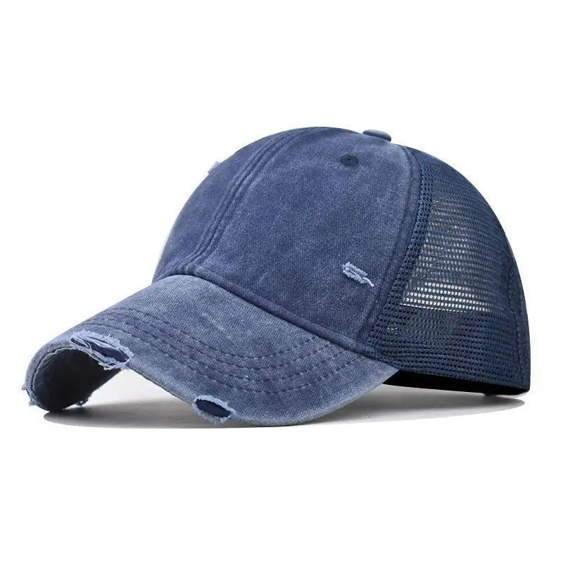 Cotton Washed Distressed Mesh Breathable Summer Baseball Cap