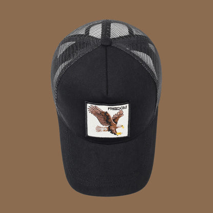 Unisex Trucker Cap with Eagle Embroidery & Applique - Suitable for Daily Casual Wear