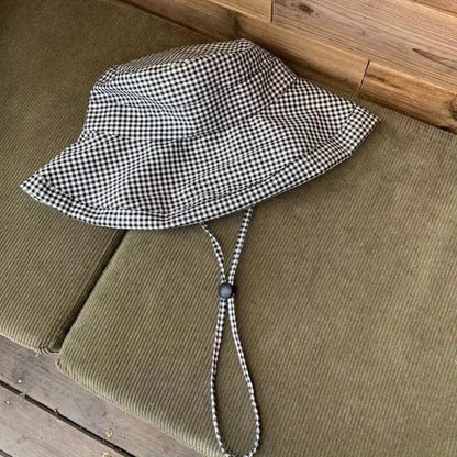 Ladies' Thousand Bird Grid Fisherman's Hat Wide Brimmed Hat