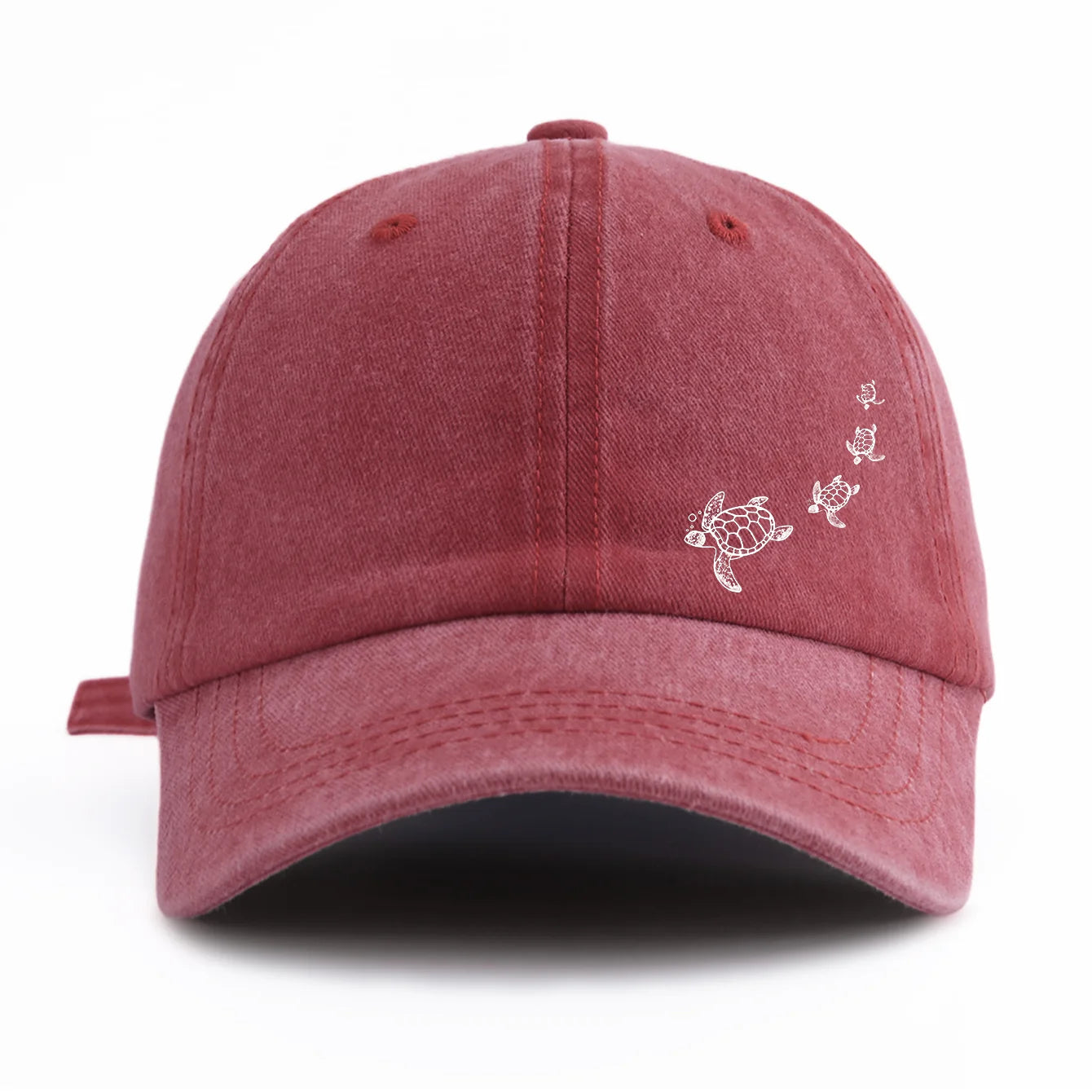 Turtle Print Washed Baseball Cap