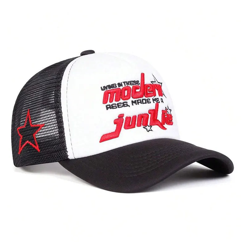 Unisex Modern Junkie Letter Embroidery Baseball Net Caps Spring and Summer