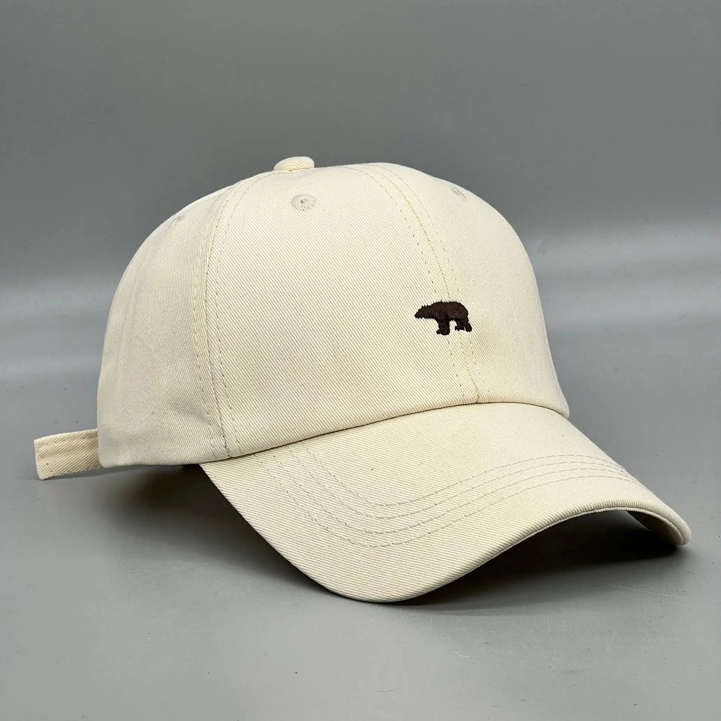 Polar Bear Embroidery Sun Hat Cotton Baseball Cap Lightweight
