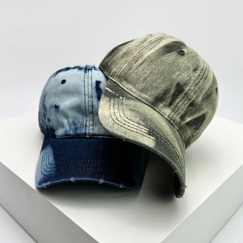 New Men Women Gradient Retro Distress Baseball Hats