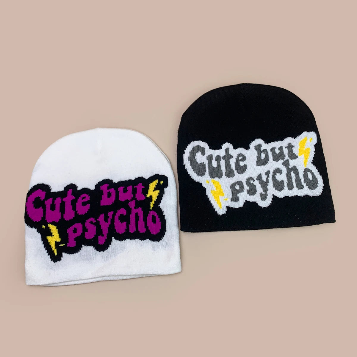 Casual Jacquard Lightning Star Letters Knitted Hats