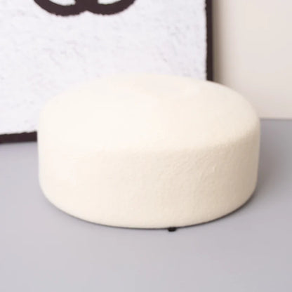 Vintage Hard Top Flat Fedoras Hats Women 100% Wool Felt Berets Hat