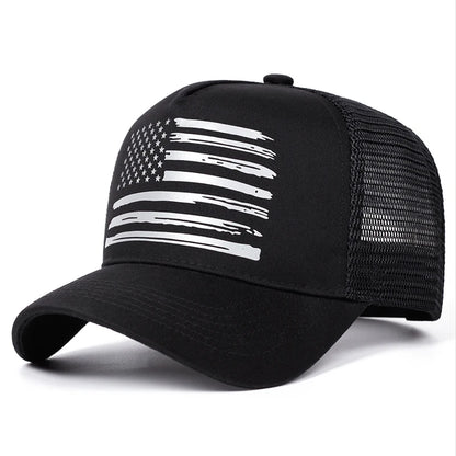 Fashion Creative New Baseball Hat American Flag Printed Hip Hop Hat Outdoor Daily Hat Unisex Mesh Hat
