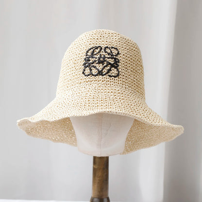 2025 Y2k Beach Korean Straw Hat Summer Women Visor Bucket Hat Fisherman Hat