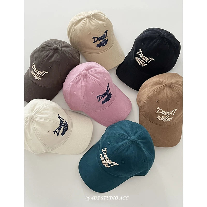 Hat Women's Autumn Washed Cotton Peaked Cap Men