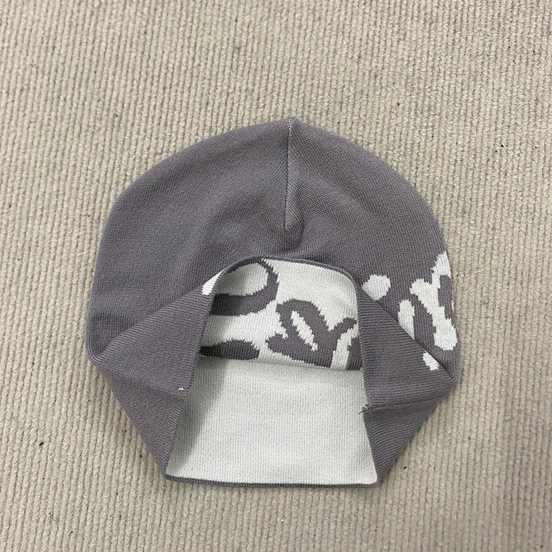 Spring Letter Pattern Knitted Hat  Hoodie Unisex Streetwear