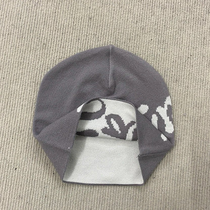 Spring Letter Pattern Knitted Hat  Hoodie Unisex Streetwear