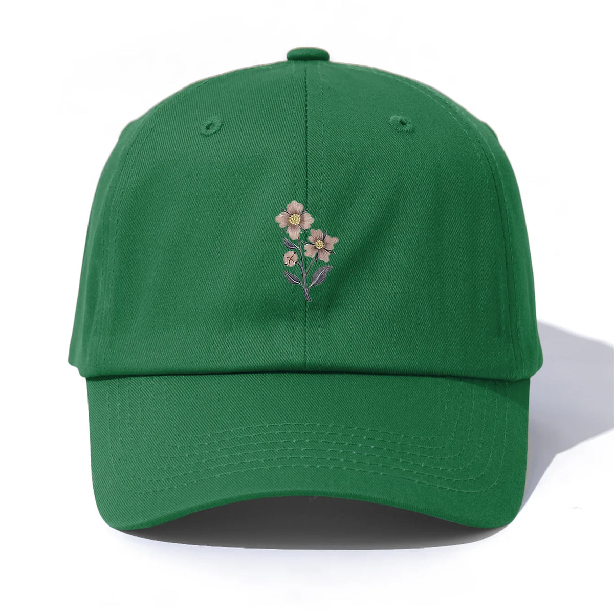 Flower Print  Baseball Cap For Adults Minimalist Retro Style Casual Soft Adjustable Dad Hat Perfect As Gift