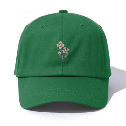 Flower Print  Baseball Cap For Adults Minimalist Retro Style Casual Soft Adjustable Dad Hat Perfect As Gift