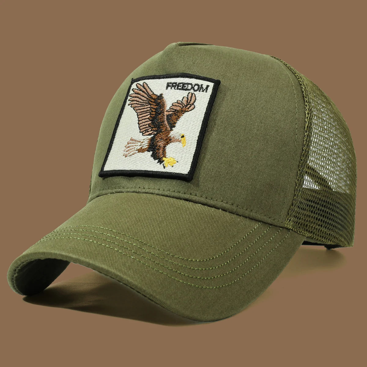 Unisex Trucker Cap with Eagle Embroidery & Applique - Suitable for Daily Casual Wear
