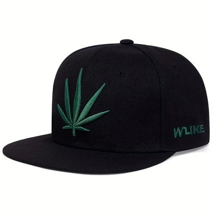 Unisex Plant Embroidery Hip-Hop Hats Outdoor Adjustable