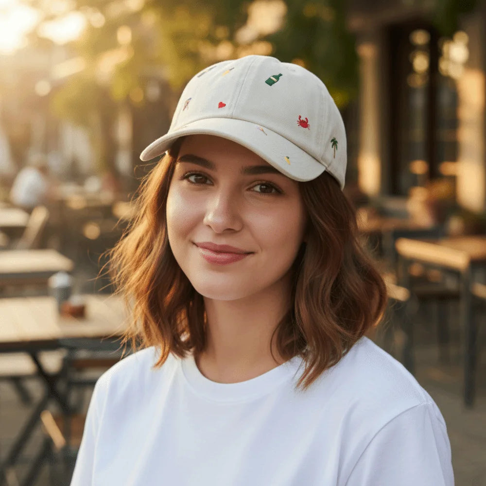 Casual Creative Embroidered Baseball Cap Graffiti Crab Cartoon Baseball Hat