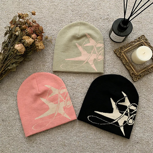 Trendy Jacquard Knitted Hat Autumn Winter Outdoor