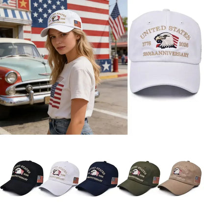 Outdoor Sports Baseball Cap Embroidery American Eagle Head 250th Anniversary Cap Shade Cap