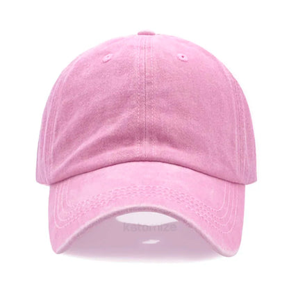 Custom Text Logo Embroidery Vintage Washed Cotton Baseball Cap