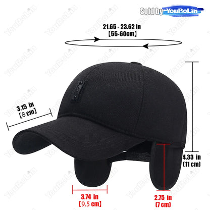 Winter Ear Protection Warm Baseball Cap Hat Sun Hats With Hidden Ear Protection Velvet Design