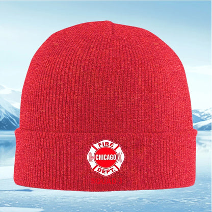 Chicago Fire Dept. Squad Badge Men Women Unisex Knitted Hat