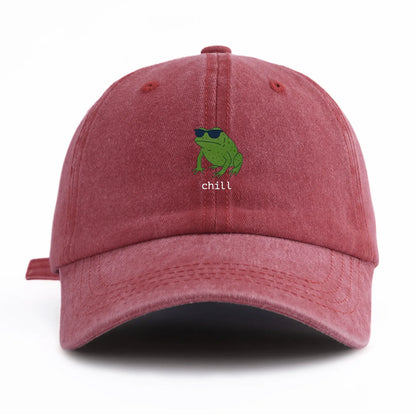 Chill Print Washed Baseball Cap Dad Hat