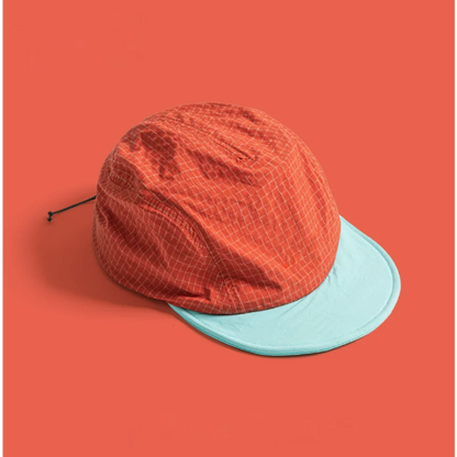 Baseball Cap Nylon Short Brim Korean Style Color Block Mesh Adjustable Breathable Hat