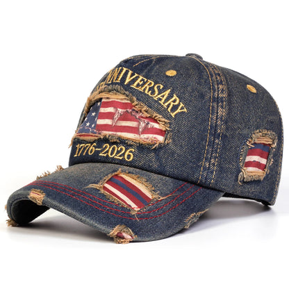 Unisex Anniversary 1776-2026 Embroidery Baseball Caps Spring Autumn