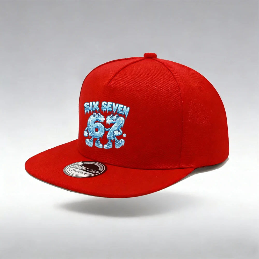 1/2 PC of 67 Ice Cartoon Printed Flat Bottom Brim Snapback Cap