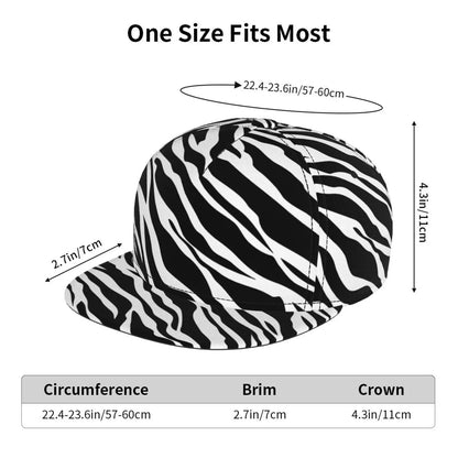 Zebra Print Snapback Hat for Men Women