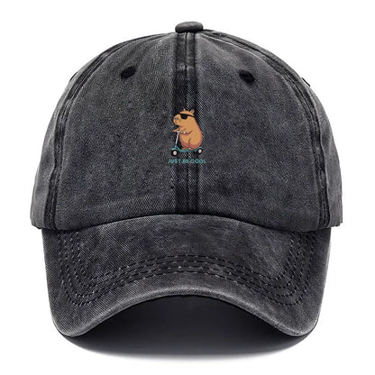 Capybara Cartoon Washed Cotton Baseball Cap For Men Women