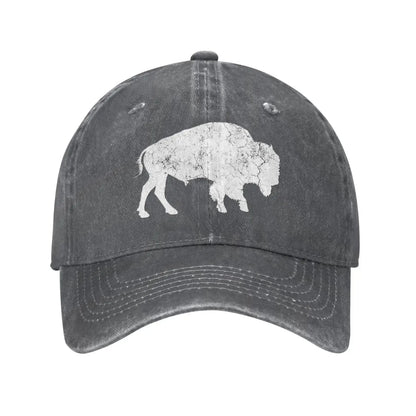 Distressed Buffalo Retro Bison Animal Lover Gifts Cowboy Hat