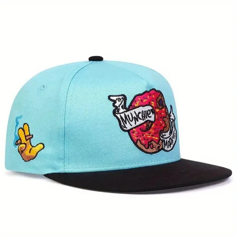 Unisex Doughnut Embroidery Hip Hop Hats Outdoor Adjustable Casual Snapback Caps Sunscreen Hat