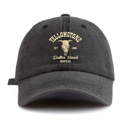 Yellowstone Print Washed Baseball Cap For Adults