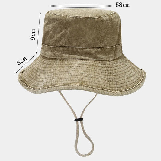 New Custom Logo Vintage Washed Cotton Fisherman Cap