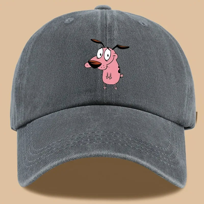 1pc Women's Cute Puppy Printed Baseball Cap with Curved Brim for Outdoor Shading Gift