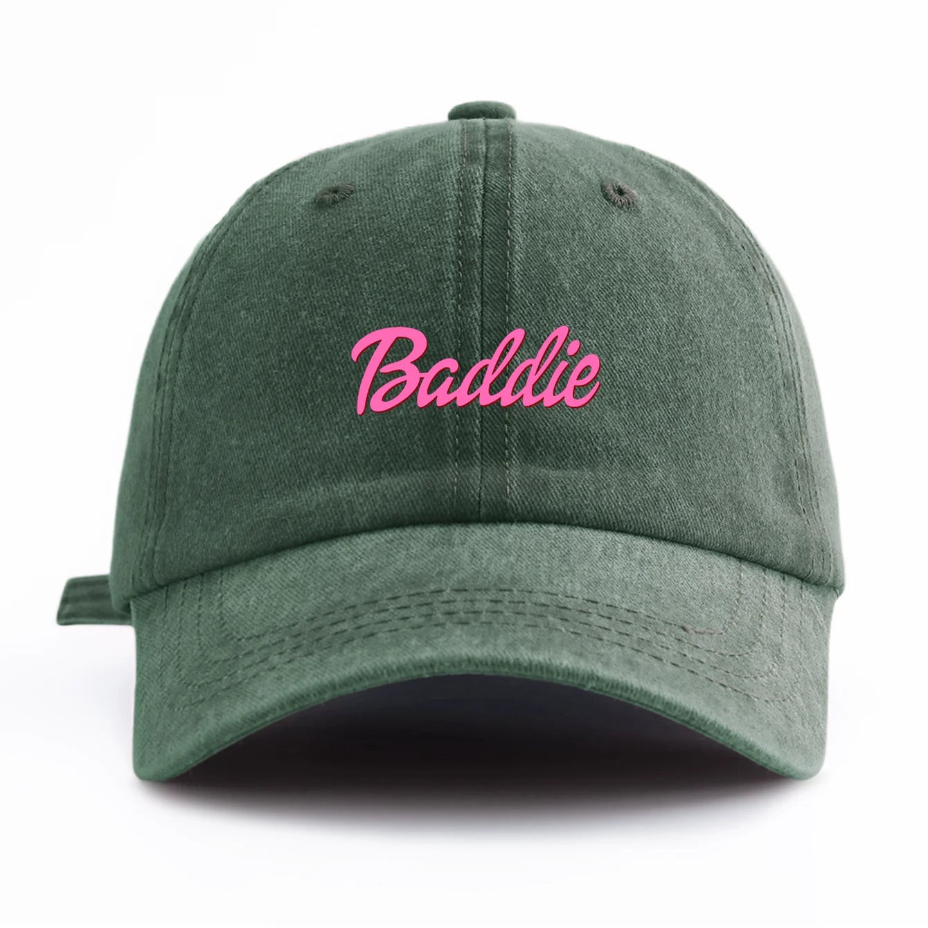Baddie Print Washed Baseball Cap