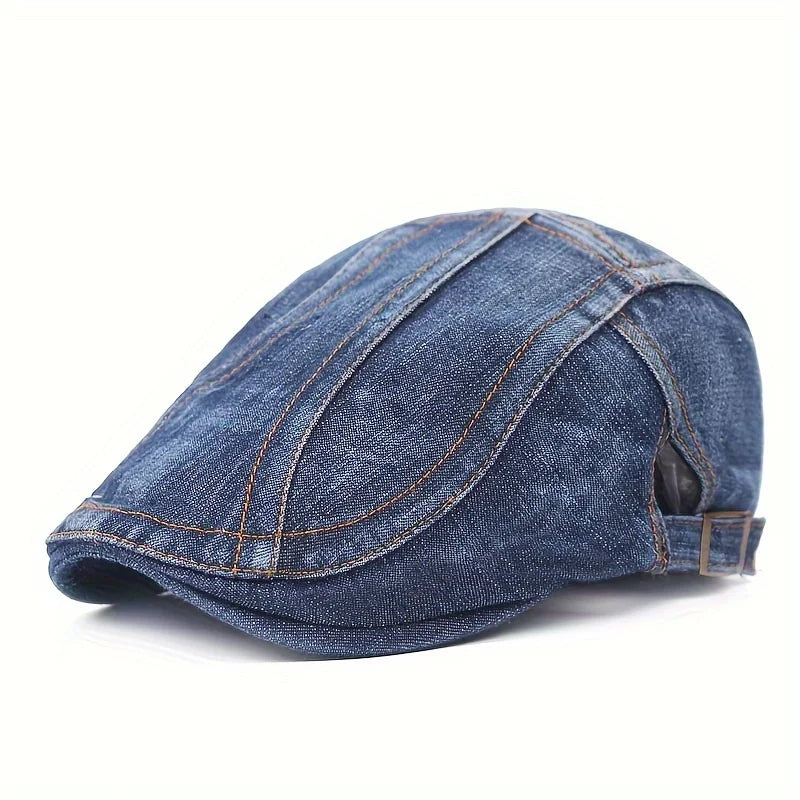 Fashion Hat Neutral Denim Newsboy Cap