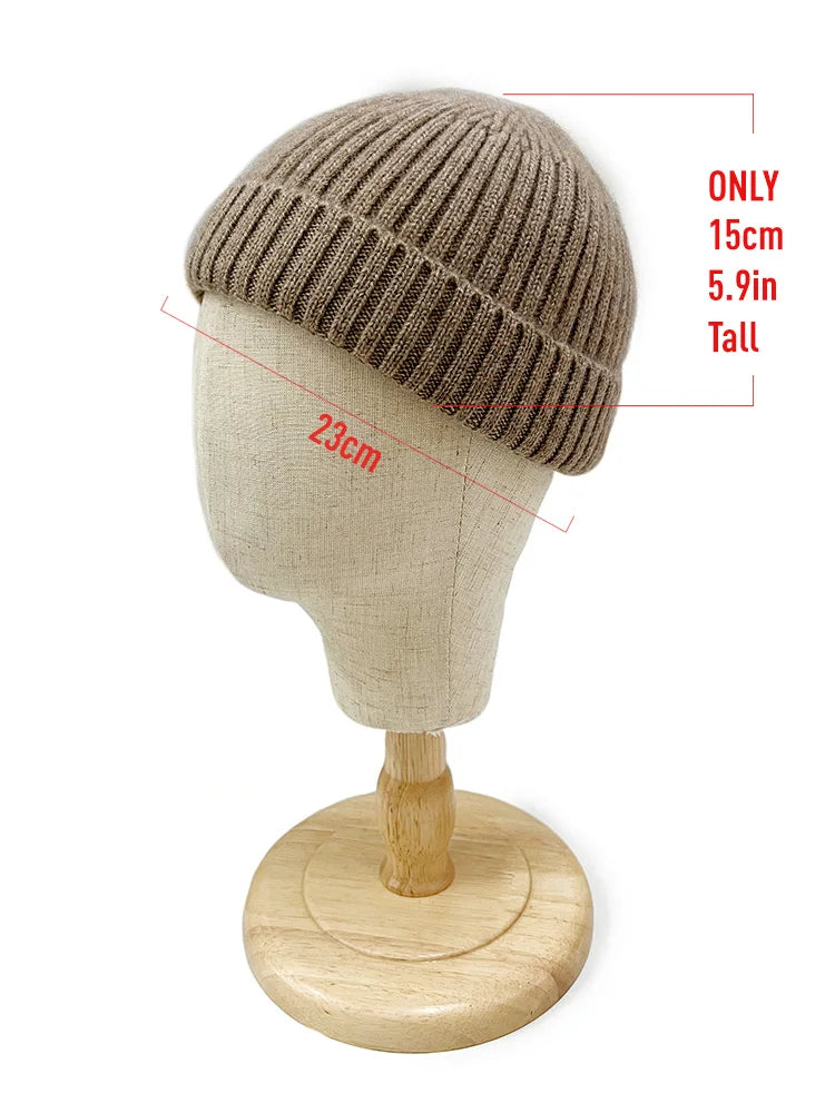 100% Cashmere Knitted Trawler Beanie Skullcap Watch Caps